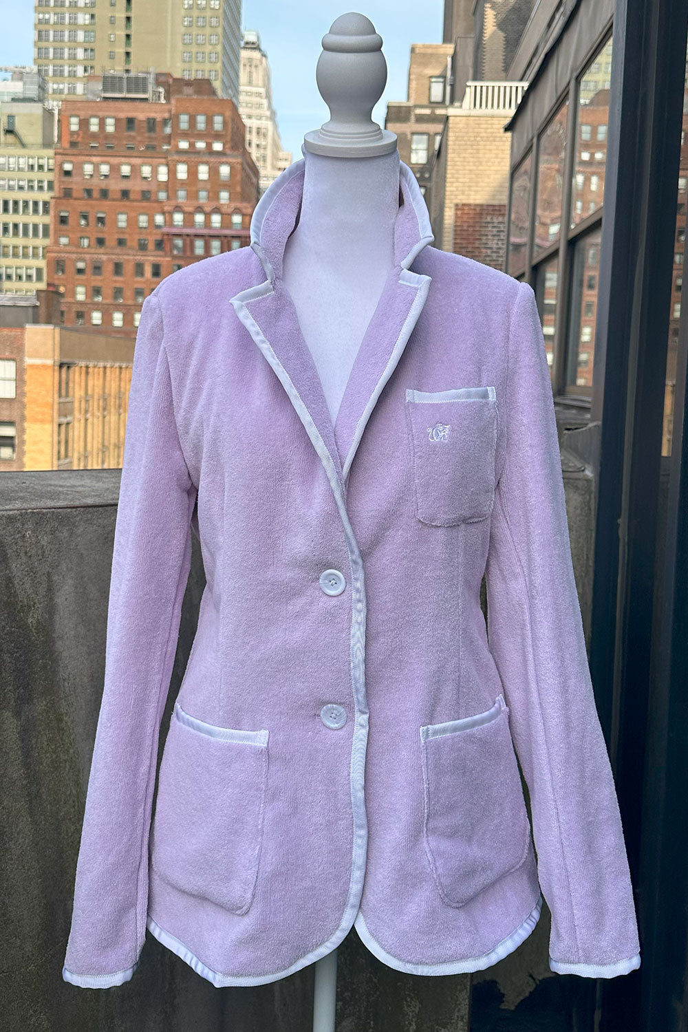 Women's Lavender Blazer with White Trim